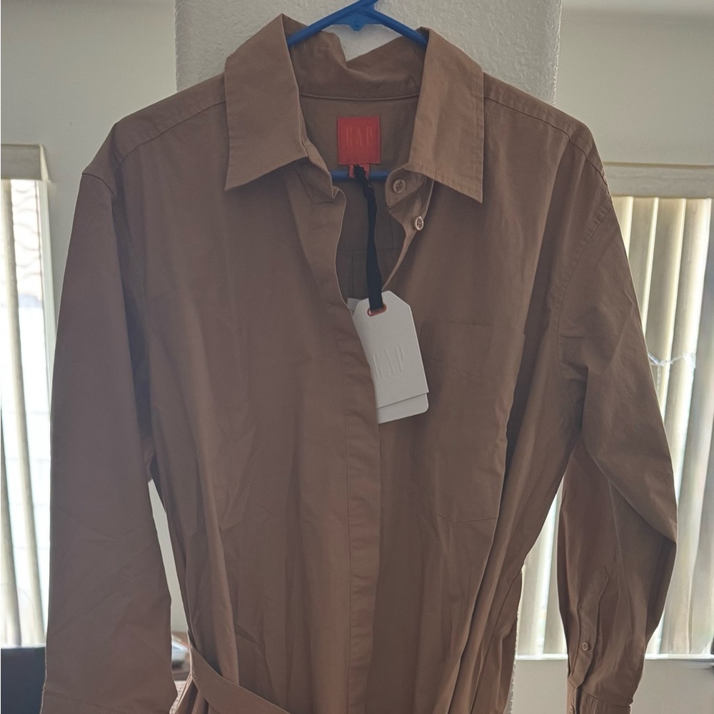 GAP Tan Long-Sleeve Dress